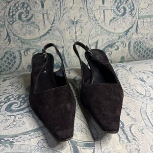 Elegant Dark Brown Slingback Women's Shoes
